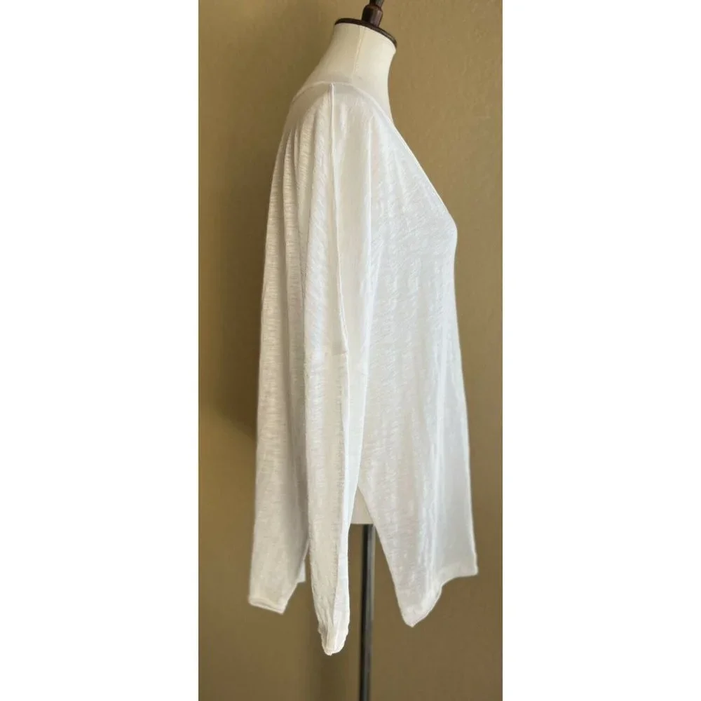 Free People Womens White On My Mind Oversized Light V-Neck Shirt By We The Free - Picture 9 of 11